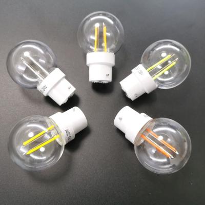 China Modern High Quality New PLASTIC LED Filament Lighting Bulb G45 2W Christmas Decoration ES BC Light Bulb for sale