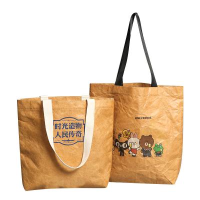 China Eco - Friendly Reusable Custom Printed Travel Shopping Cross - Waterproof Kneaded Composite Body Handbag Washed Dupont Paper Bag for sale