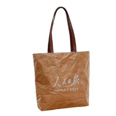 China Custom made eco-friendly reusable biodegradable durable shopping washable style travel dupont paper tote bag large for sale