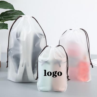 China Recyclable custom logo printing multifunctional waterproof packaging pe backpack gift plastic clear drawstring bags for sale