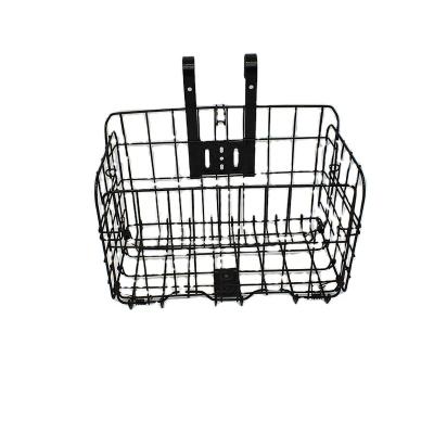 China Stell hanging basket mountain bike folding basket bicycle front and rear springable hanging basket basket for sale