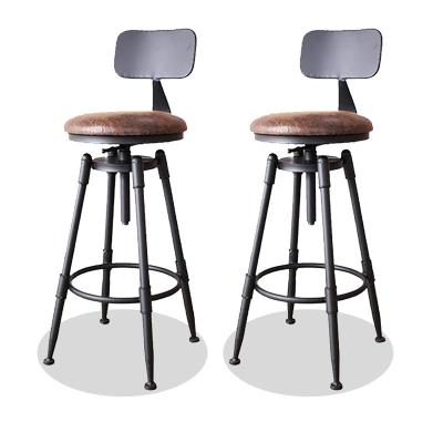 China 360 degree industrial retro swivel bar stools best quality style PU adjustable seat bar stool for sale