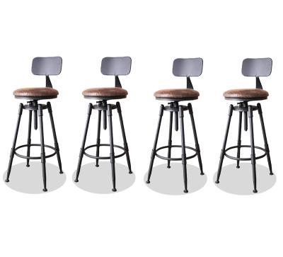 China Industrial Bestselling Custom Retro Factory Amazon Style PU Seat Adjustable Bar Stool 360 Degree Stool for sale