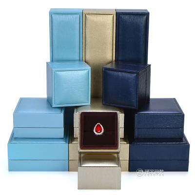 China Jewelry Packaging Custom Ring Box Earring Box With Custom Logo For Jewelry Pu Leather And Gift Earring Boxes for sale