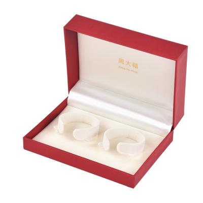 China Luxury Plastic Packaging Jewelry Display Wedding Gift Ribbon Velvet Box Bangle Bracelet Packaging for sale