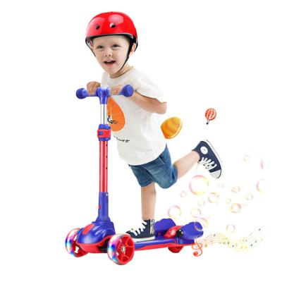 China High Quality Child Adjustable Baby Kids Height Handlebar Outdoor 2 Wheels 3 Three In 1 Toys Kick Scooters Foot Scooters With Bubble for sale