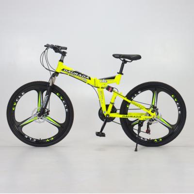 China 21 inch 26 speed carbon steel mountain bike full suspension steel reclined mtb foldable foldable mountain bike for sale