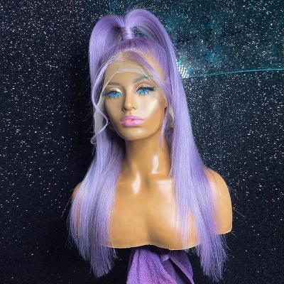 China Peruvian Sewing Machine Wigs Silky Straight Wave Ponytail Hair Extensions Purple Color 360 Lace Wigs Seller Lace Closure Wigs With Baby Hair for sale