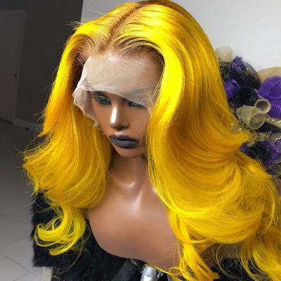 China Free Shipping Body Wave Color Lace Front Wig Vietnamese Raw Hair Virgin Hair Yellow Blonde Wigs With Baby Hair Blonde Ombre Wigs for sale