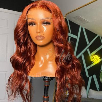 China Luxury Ginger Lace Front Wig Peruvian Silky Straight Wave Cuticle Aligned Hair Full Lace Wig Hair Extensions Frontal Wigs For Black Women for sale