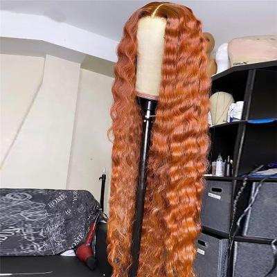 China Wholesale Ginger Lace Front Wig Brazilian Deep Wave Hair HD Lace Frontal Wigs For Color Women Deep Wave 13x4 Lace Front Human Hair Wigs for sale