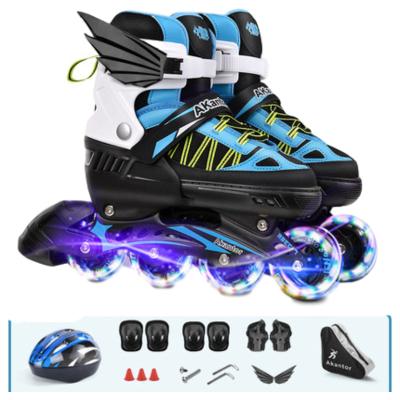 China 2020 Hot Sale Popular EVA Flash Boys Girls Skate Shoes Integrated Roller Skates For Kids for sale