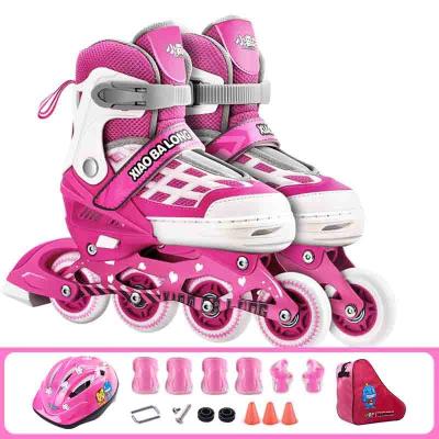 China cheap child inline shoe outdoor skate roller aluminum alloy frames vamp soft pu wheels with turn signal AL-S003 for sale