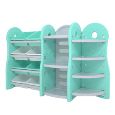 China Plastic Viable Children's Toy Storage Rack Kids Play Cabinet Furniture Baby Room Toy Shelf And Shelf Sets for sale