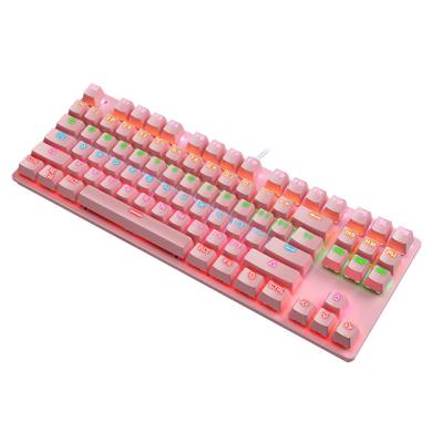 China Keypad OEM ODM 87 Key Green Shaft Steampunk Aluminum Alloy Retro Key Cover Mechanical Backlit Keyboard for sale