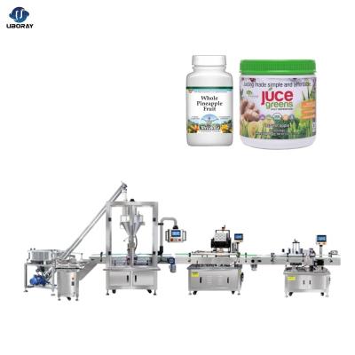 China Full Automatic Food Chili Spice Jar Cocoa Milk Powder Filling Machine Production Line for sale