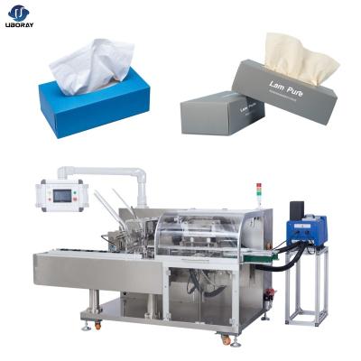 China Food Hot Selling Automatic Facial Tissue Small Tissue Paper Carton Box Packing Machine for sale