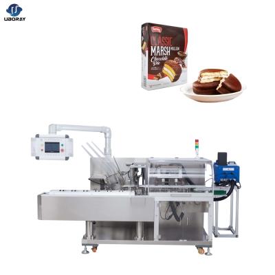 China Automatic Cake Chocolate Moon Food Bread Cardboard Box Cartoning Packing Machine for sale