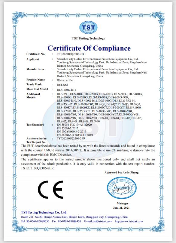 CE - Shenzhen Dolnsi Environmental Protection Equipment Co., Ltd.