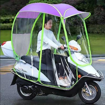 China Hot Sale Special Customized Full Cover Scooter Umbrella Covered Electric Bike Umbrella Waterproof Motorcycle Windproof Umbrella For Rain for sale