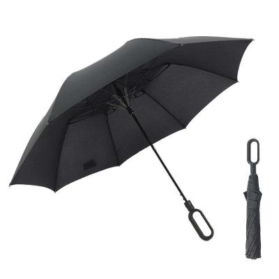 China Luxury Morden Sunday Best Selling Size 2 Double Layer Super Windproof Golf Umbrella Two Fold Semi Automatic Big Umbrella for sale