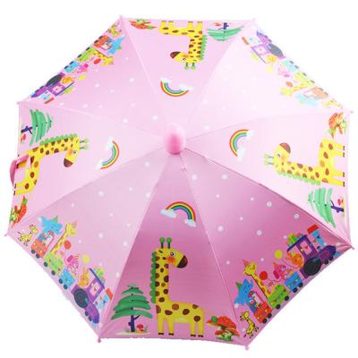 China Wholesale Cheap Cute Cartoon Unicorn Animal Print Kid Straight Umbrella Color Change for sale