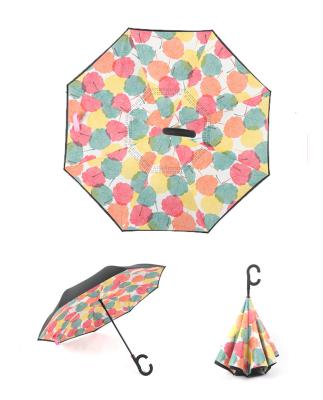 China wholesale europe umbrellas company gifts flower paraguas umbrella reverse magic reversible reverse inverted umbrella for sale