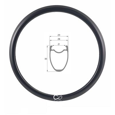 China Mountain Bikes 700C Carbon Rim With 35mm Depth For Folding Bike SY700-35-29C for sale