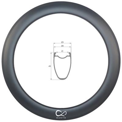 China Mountain Bikes 700C Carbon Rim With 45mm Depth For Road Bike SY700-45-29C for sale