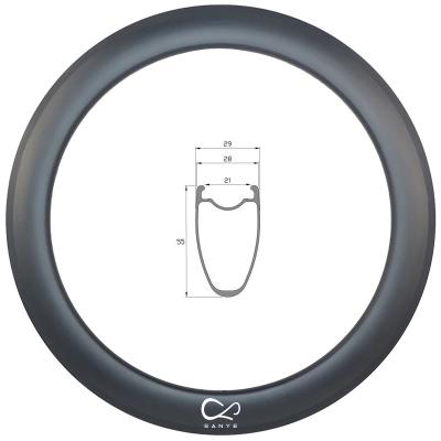 China Mountain Bikes 700C Carbon Rim With 55mm Depth For Road Bike SY700-55-29C for sale