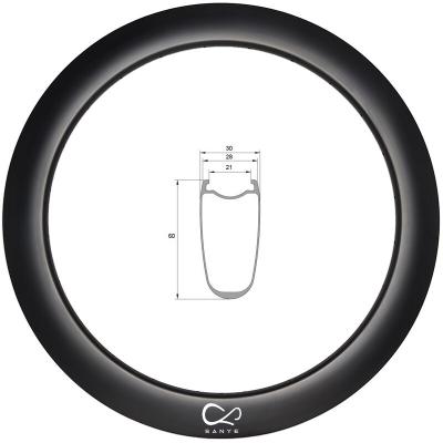 China Mountain Bikes 700C Carbon Rim With 60mm Depth For Road Bike SY700-60-30C for sale