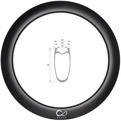 China Mountain Bikes 700C Carbon Rim With 60mm Depth For Road Bike SY700-60-28C for sale