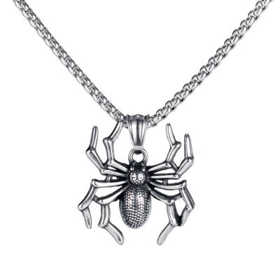 China Trendy Fashion Design High Quality Stainless Steel Jewelry Personalized Spider Pendant Necklace For Men for sale