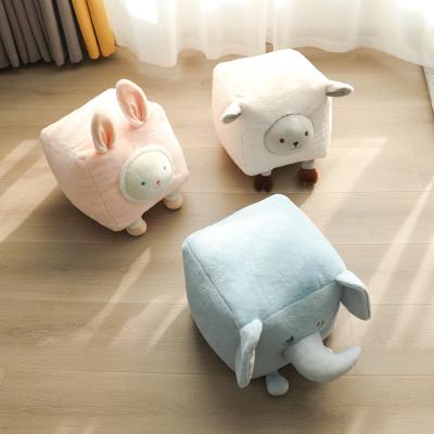 China Animal Home Furniture Fabric Animal Alpaca Shaped Kids Sneak / Shoes Fit Stools for sale