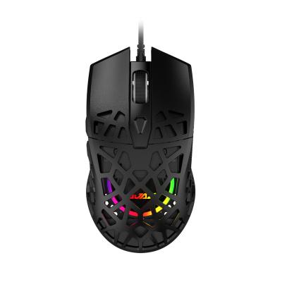 China New Lightweight AJ339 Finger Honeycomb Design RGB Lightweight Symmetrical Ergonomic Gaming Mouse For Gamers 12400DPI for sale