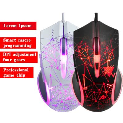 China AJ119 Game/Black White Lightweight E-sports RGB Gaming Gaming PC Wired Mouse For Gamer Gamer 3200 DPI USB Optical Mouse for sale