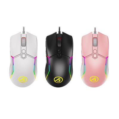 China Gamer 12400dpi MMO Programmable 7 Button Gaming Mouse Black White 3D Pink Color Computer Mouse For PC Laptop for sale