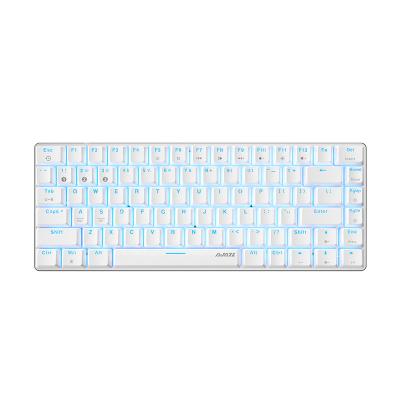 China Wireless AK33 82 Key Dual Mode Compact Mechanical Keyboard Wired Wireless With Blue Backlight BT Ergonomic Keyboard For PC Laptop Tablet for sale