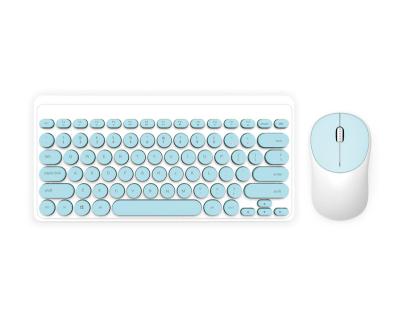 China For Home Office Retro Chocolate Combos Wireless Keyboard Mouse Keyboard Kit 2.4g Energy Saving Round Wireless Keyboard Mouse for sale