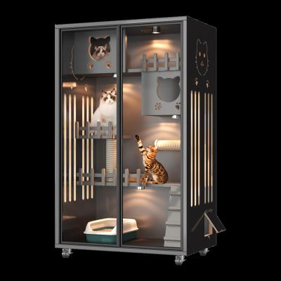 China Breathable Customized modern indoor dog and cat furniture, small animal cabinets, pet cages, multiple pet homes, oversized pet rooms for sale