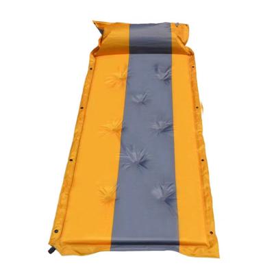 China Foldable Outdoor Self Inflating Backpacking Air Mattress Camping Mattress With Attached Pillow Foldable Sleeping Mat for sale