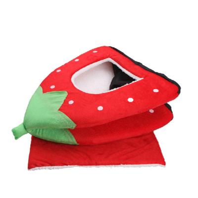 China Warm Breathable Cathouse Winter Kennel Pet Bed Yurt Strawberry Nest Tent Pet Supplies Wholesale for sale