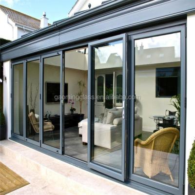 China Automatic Gaoming 20 Years Factory Hot Sales Stained Glass Windows And Doors / Cheap Door Glass Air Lock for sale