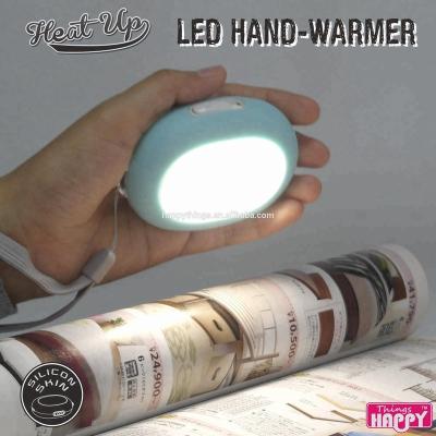 China Wholesale High Quality Item Mini Handwarmer Power Bank Christmas Gift LED Lighting Rechargable Power Bank Electric Hand Warmer for sale