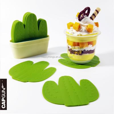 China Viable Hot Sale 6PCS Home Decor Novelty Cactus Coaster Set With Plant Pot Holder for sale