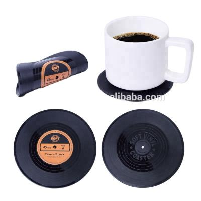 China High Quality Viable Silicone Soft Non-Slip CD Kitchen Instrument Vinyl Record Coaster PVC for sale