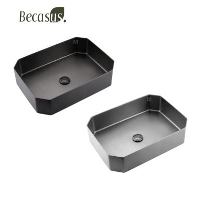 China Modern Home Rectangular Undermount Stainless Steel Bathroom Sink Brushed Outdoor Sink WC Toilet Hand Wash Basins for sale