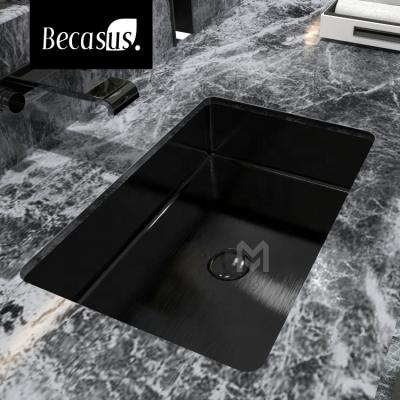 China Modern Luxury Modern Bathroom Washroom Toilet Countertop Stainless Steel Sink Black Mounted Gold Wash Hand Face Basin for sale