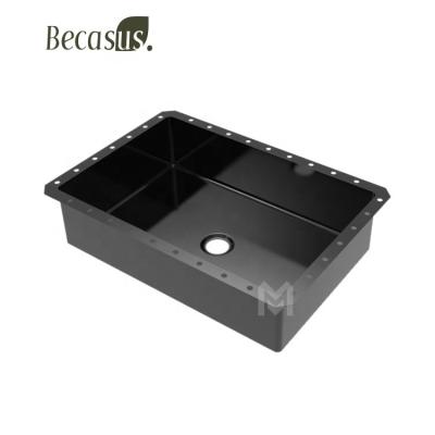 China Modern Best Selling PVD Coating Black Color Single Hit Stainless Steel Handmade Bathroom Sink for sale