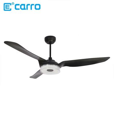 China With Lightweight 56 ​​Inch ABS Brushless DC Motor Modern Black Big Blades Ceiling Fans With Light And Remote Control for sale